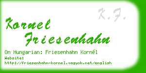 kornel friesenhahn business card